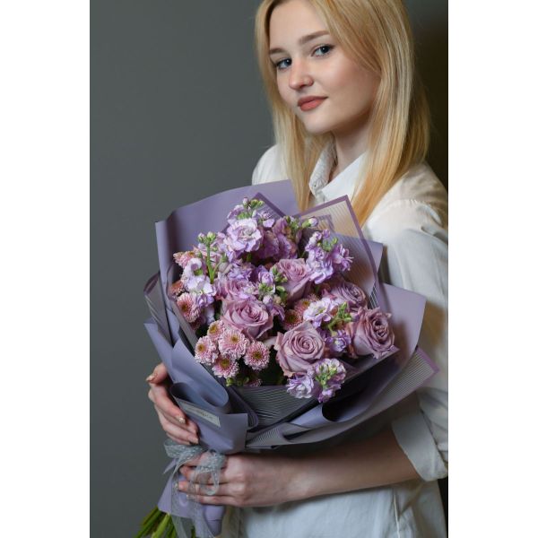 Букет «Розовое счастье» - M (30см)